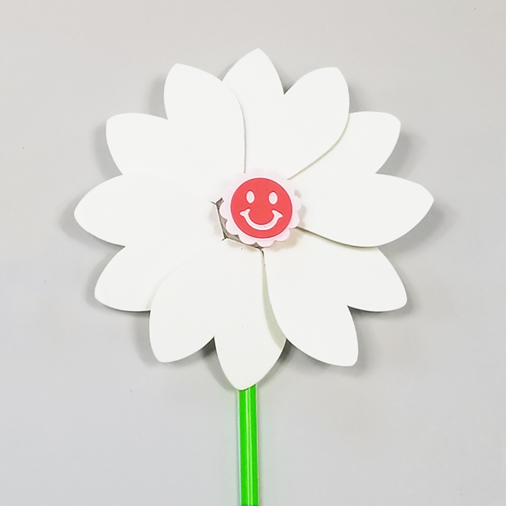 노리프렌즈 만들기재료 - EVA바람개비 하트꽃 흰색 대형 약20cm 소품 만들기