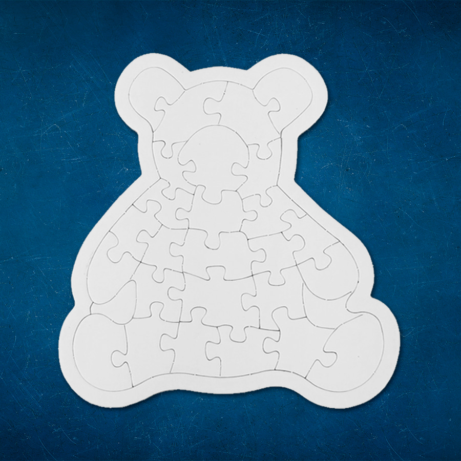 노리프렌즈 만들기재료 - 종이퍼즐 곰 28조각 10개 약17X15cm 동물퍼즐 꾸미기