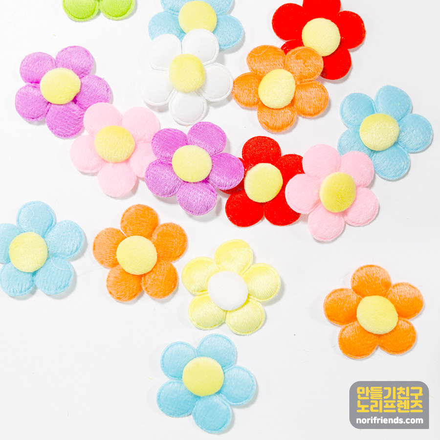 노리프렌즈 만들기재료 - 벨벳장식꽃 약100개 혼합색 꾸미기 공예 재료