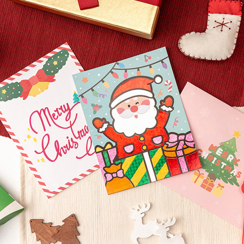 노리프렌즈 만들기재료 - 포일아트카드 크리스마스만들기 어린이집생일축하 입체카드