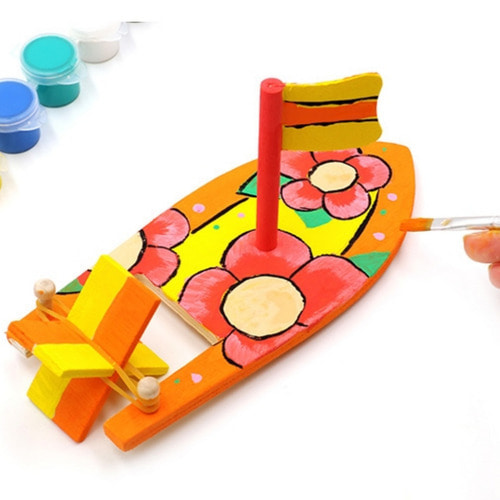 노리프렌즈 만들기재료 - 나무 동력배 만들기 조립 장난감
