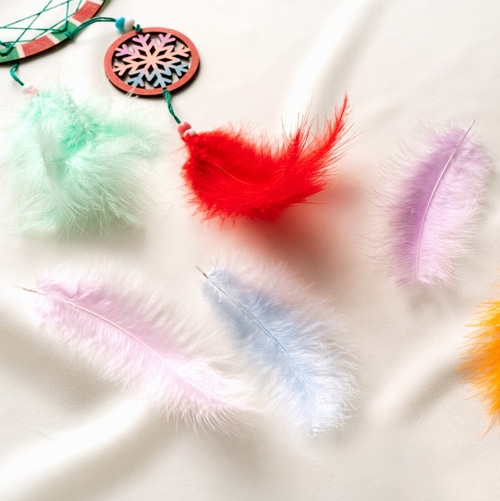 노리프렌즈 만들기재료 - 터키 깃털 약 50개 8색상 드림캐쳐 민화샵 부자재 소품 장식 꾸미기재료