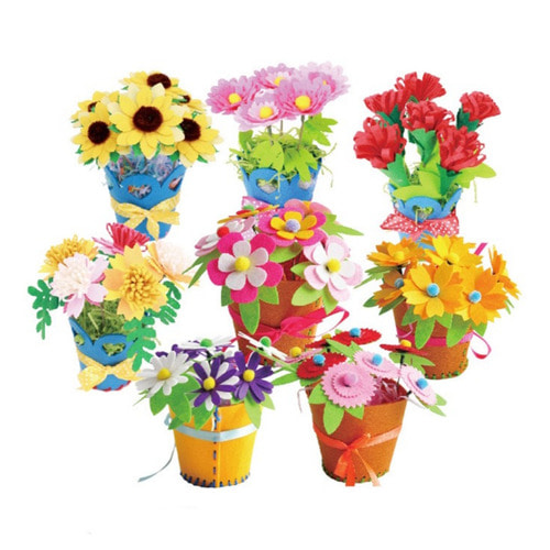 노리프렌즈 만들기재료 - 펠트화분꽃 만들기 꽃바구니 공예품
