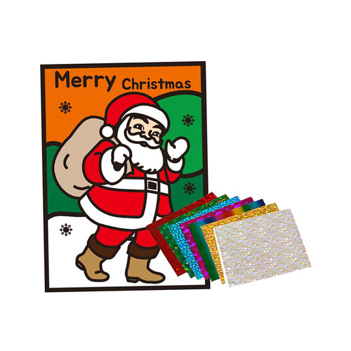 노리프렌즈 만들기재료 - 포일아트 산타 크리스마스 만들기키트 미술재료