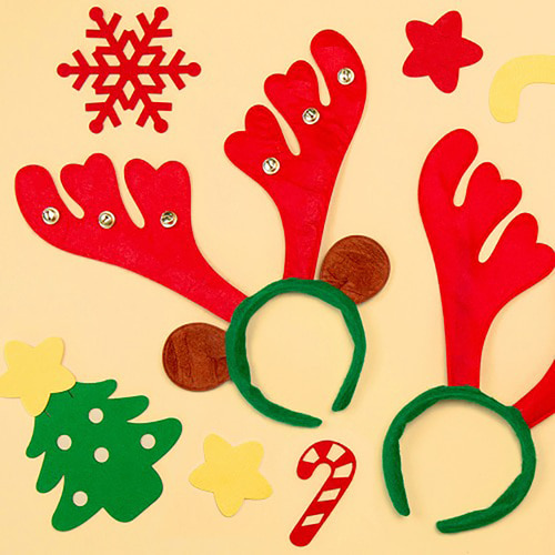 노리프렌즈 만들기재료 - 크리스마스 사슴머리띠 파티용품 머리장식