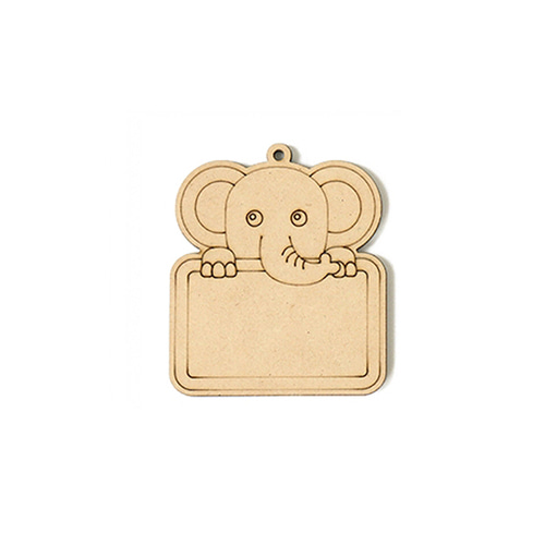 노리프렌즈 만들기재료 - 팬시우드 이름표 코끼리 동물 어린이 나무명찰