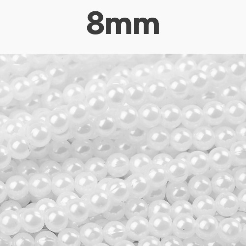노리프렌즈 만들기재료 - 펄진주구슬 흰색 8mm 약100개 비즈 공예 재료