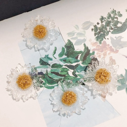 노리프렌즈 만들기재료 - 데코파츠 투명해바라기꽃 꾸미기 공예 재료