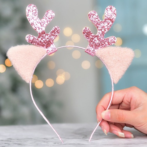 노리프렌즈 만들기재료 - 반짝이머리띠 크리스마스 파티용품 머리장식 완제품