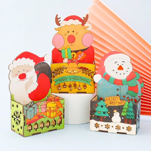 노리프렌즈 만들기재료 - 나무도안판 크리스마스 다용도함 방향제함 만들기 공예 재료