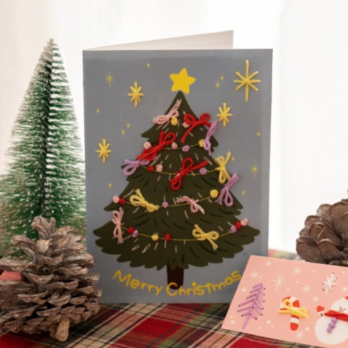 노리프렌즈 만들기재료 - 크리스마스 자수카드 만들기 공예 재료