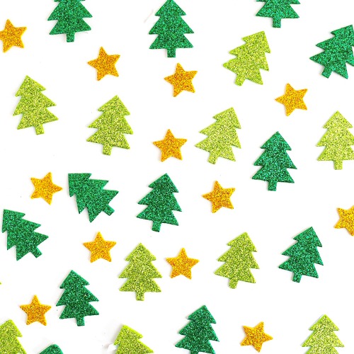 노리프렌즈 만들기재료 - EVA스티커 크리스마스 별트리 약500개 꾸미기 대용량 공예 재료