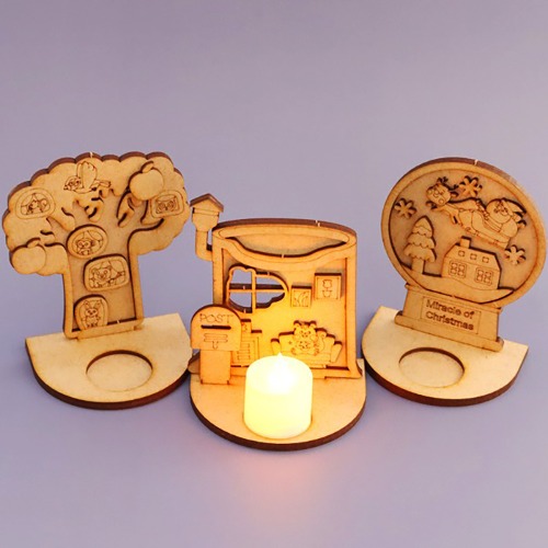 노리프렌즈 만들기재료 - 나무데코판 촛불거치대 무드등