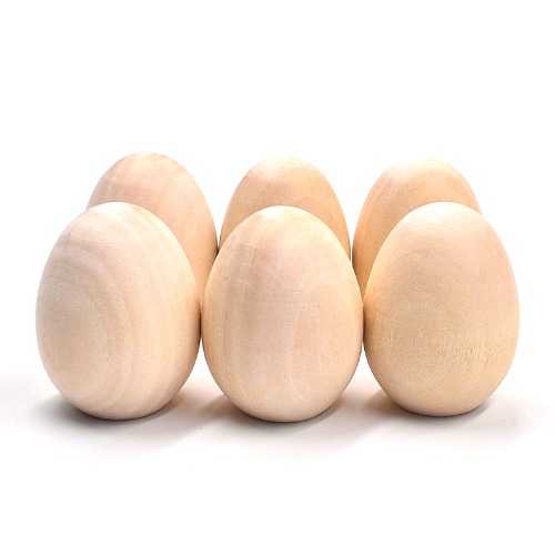노리프렌즈 만들기재료 - 나무소품 바닥편편 계란모형 10개 35X46mm