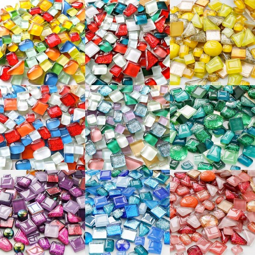 노리프렌즈 만들기재료 - 타일조각 반짝이 물방울혼합 약250g 타일공예 재료