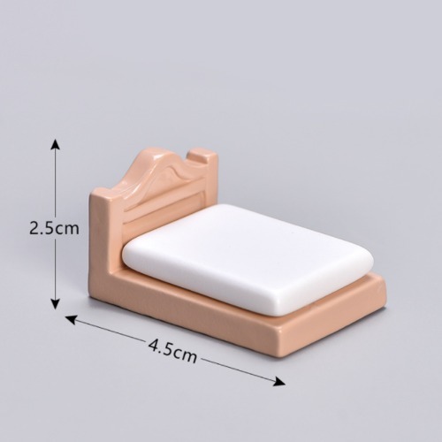 노리프렌즈 만들기재료 - 1099 미니어처 나무색 침대 데코장식 소품재료