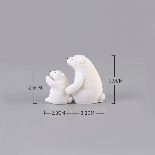 노리프렌즈 만들기재료 - 미니어처 북극곰 약2.3X2.6cm C0238 2종 택1
