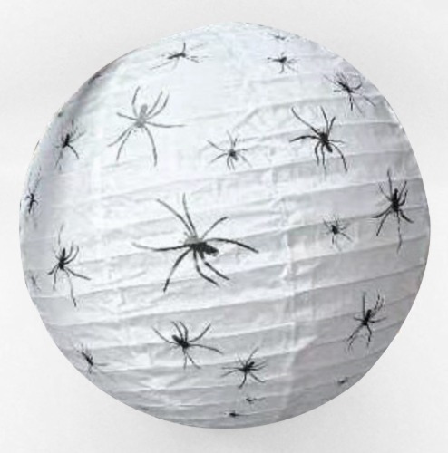 노리프렌즈 만들기재료 - 08 할로윈 한지등갓 [흰색의거미] 지지대포함 20cm